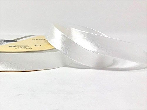 Byetsa Satin-Schrägband, 18 mm, 25 m Rolle, Weiß von Fany