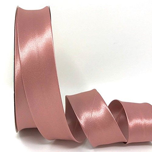 Dusky Pink byetsa Satin Falte 30 mm Schrägband auf einer 25 m Rolle von Fany