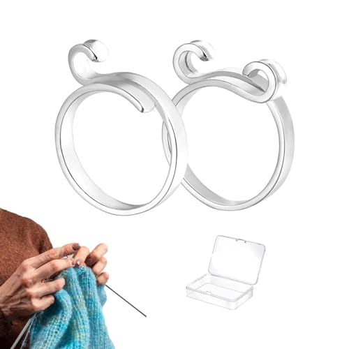 Fanysdsi Häkelringe für Spannung,Häkel-Spannring - Verstellbares Strickring-Häkelset,Häkelring zum Häkeln, Stricken, Schlaufe, offener Fingerring mit Box für Mutter, Oma von Fanysdsi