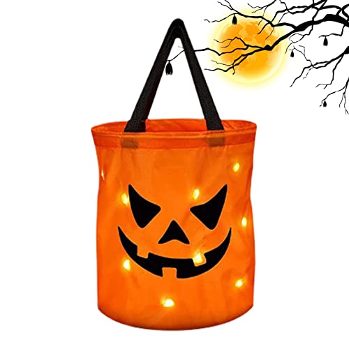 Fanysdsi Leuchtende Halloween-Taschen | Leuchtender Halloween-Party-eimer | Süßes oder Saures-Taschen, -Tasche, Mehrzweck-Goodie-Taschen für Halloween-Geburtstagsparty von Fanysdsi