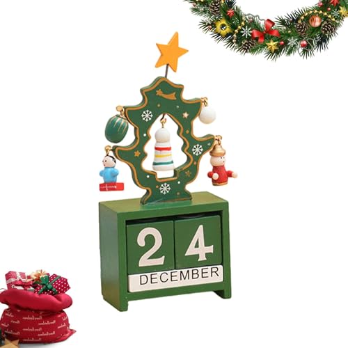 Fanysdsi Tischdekoration aus Holz mit Zahl und Datum, Weihnachts-Countdown-Kalender - Sichere Adventskalender,Langlebiger, robuster Weihnachtsdekorations-Countdown-Kalender für Familien und Freunde von Fanysdsi