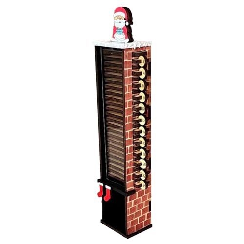 Fanysdsi Weihnachts-Countdown,Countdown bis Weihnachten | Weihnachtskalender mit Weihnachtsmann-Schornstein - Weihnachts-Adventskalender aus Holz für Kinder, Santa Down The Chimney von Fanysdsi