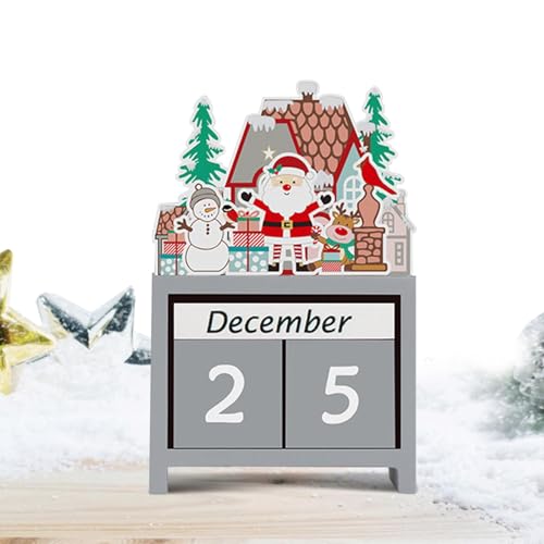 Fanysdsi Weihnachts-Countdown-Holzblöcke,Holz-Weihnachts-Countdown-Blöcke | Weihnachts-Adventskalender,Home Decor Rustikale Block-Winterferiendekorationen für Kinder von Fanysdsi