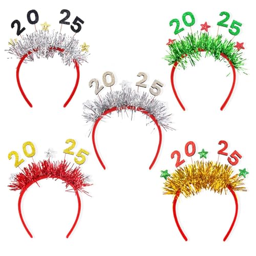 Fanysdsi Weihnachts-Stirnband-Set, Haarband Weihnachten | 5X Holiday Favours Weihnachts-Haarband,Kostüm-Kopfbedeckungen, wiederverwendbarer Weihnachts-Haarschmuck, Weihnachts-Kopfschmuck für Partys von Fanysdsi