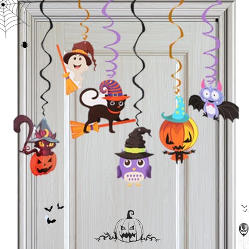 Fanysdsi Wirbel-Anhänger-Dekoration, Halloween-Wirbel | Halloween wirbelt Decke auf Dekoration,6X Halloween-Girlanden-Kugelwirbel-Luftschlangen für Party, Spukhaus von Fanysdsi