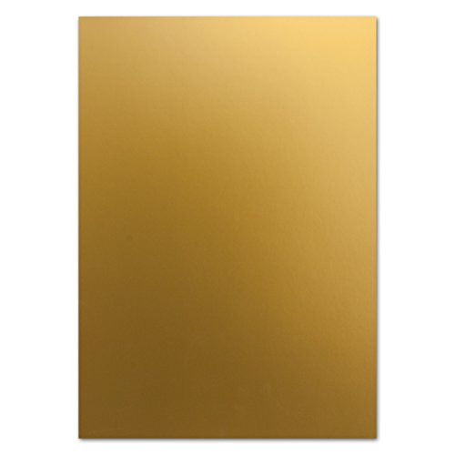 100 DIN A5 Einzelkarten Papierbögen - Gold Metallic - 250 g/m² - 14,8 x 21 cm - Bastelbogen Tonpapier Fotokarton Bastelpapier Tonkarton - FarbenFroh von FarbenFroh by GUSTAV NEUSER