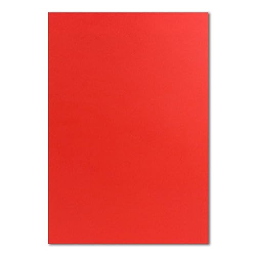 100 DIN A5 Einzelkarten Papierbögen - Rot - 240 g/m² - 14,8 x 21 cm - Bastelbogen Tonpapier Fotokarton Bastelpapier Tonkarton - FarbenFroh von FarbenFroh by GUSTAV NEUSER