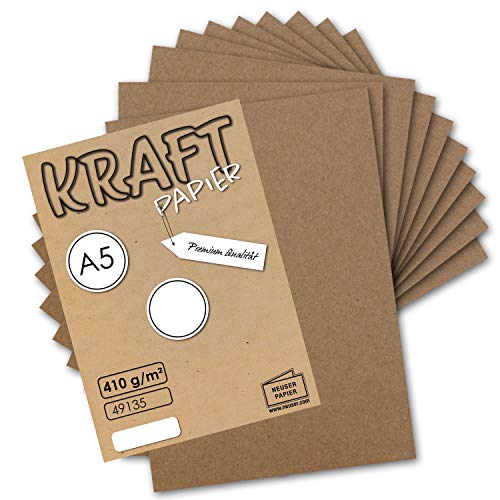 1000x Vintage Kraftpapier DIN A5 410 g/m² natur-braunes Recycling-Papier Bastel-Karton Künstler-Karton Künstler-Pappe - UmWelt by GUSTAV NEUSER von FarbenFroh by GUSTAV NEUSER