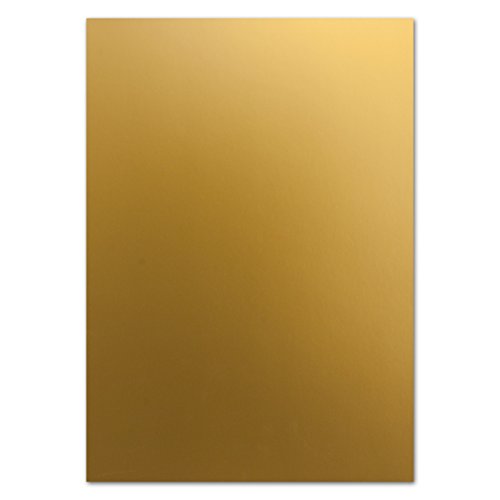 250 DIN A5 Einzelkarten Papierbögen - Gold Metallic - 250 g/m² - 14,8 x 21 cm - Bastelbogen Tonpapier Fotokarton Bastelpapier Tonkarton - FarbenFroh von FarbenFroh by GUSTAV NEUSER