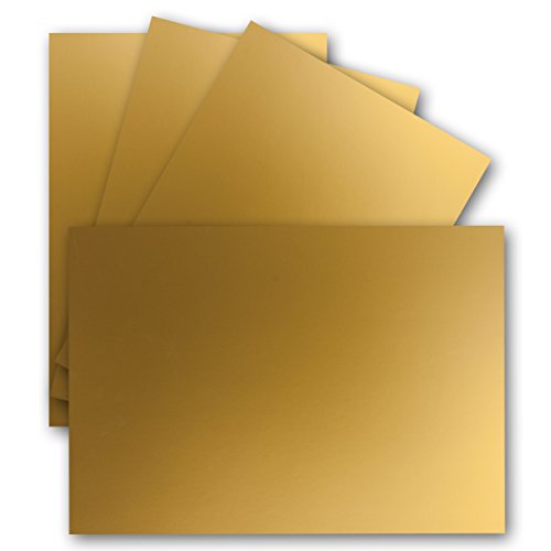 250 Einzel-Karten DIN A6-10,5 x 14,8 cm - 240 g/m² - Gold Metallic - Tonkarton - Bastelpapier - Bastelkarton- Bastel-karten - blanko Postkarten von FarbenFroh by GUSTAV NEUSER