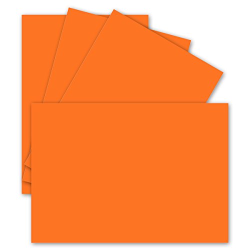 250 Einzel-Karten DIN A6-10,5 x 14,8 cm - 240 g/m² - Orange - Tonkarton - Bastelpapier - Bastelkarton- Bastel-karten - blanko Postkarten von FarbenFroh by GUSTAV NEUSER