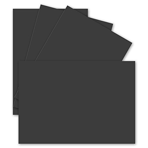 250 Einzel-Karten DIN A6-10,5 x 14,8 cm - 240 g/m² - Schwarz - Tonkarton - Bastelpapier - Bastelkarton- Bastel-karten - blanko Postkarten von FarbenFroh by GUSTAV NEUSER