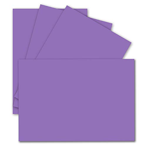 50 Einzel-Karten DIN A6-10,5 x 14,8 cm - 240 g/m² - Violett - Tonkarton - Bastelpapier - Bastelkarton- Bastel-karten - blanko Postkarten von FarbenFroh by GUSTAV NEUSER