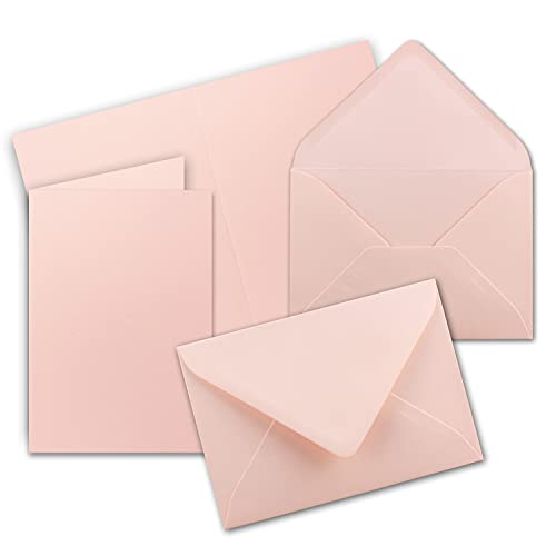 Faltkarten SET mit Brief-Umschlägen DIN A6 / C6 in Rosa - 25 Sets - 14,8 x 10,5 cm - Premium Qualität - Serie FarbenFroh von FarbenFroh by GUSTAV NEUSER