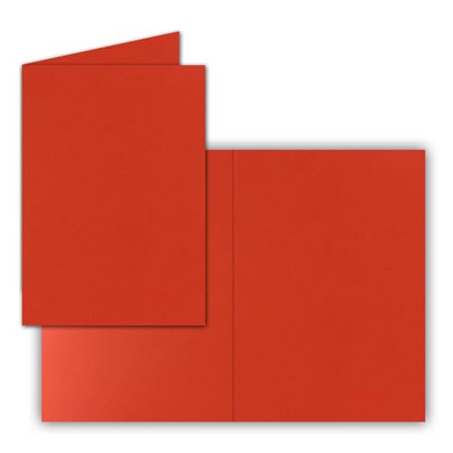 FarbenFroh by GUSTAV NEUSER 250x Falt-Karten DIN A6 in Tomatenrot - 10,5 x 14,8 cm - Blanko - Doppel-Karten - 225 g/m² von FarbenFroh by GUSTAV NEUSER