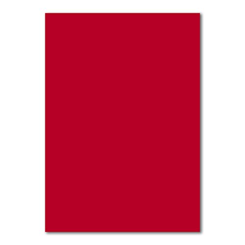 FarbenFroh by GUSTAV NEUSER 50x DIN A4 Papier - Rosenrot (Rot) - 110 g/m² - 21 x 29,7 cm - Briefpapier Bastelpapier Tonpapier Briefbogen von FarbenFroh by GUSTAV NEUSER