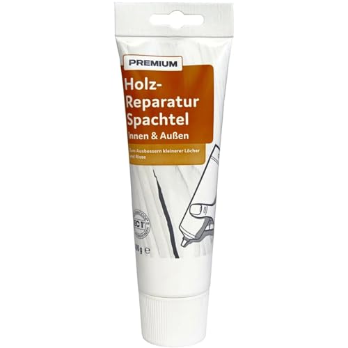 FarbenFux Premium Holzreparaturspachtel 400 g Weiß Innen Außen Löcher Risse von FarbenFux