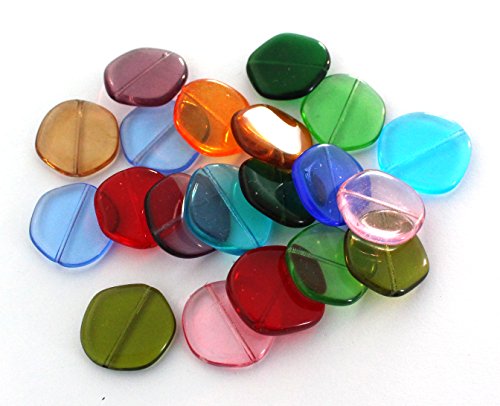 Farbenspiel Schmuckzubehör Böhmische Glasscheibe 19mm • MIX • 20 Stück, Glasperlen, 0639 999 von Farbenspiel Schmuckzubehör