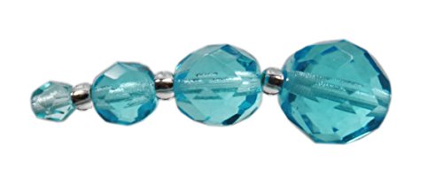 Glasschliffperlen 10mm - 25 Stück - ca. 40 Farben zur Auswahl (aqua) von Farbenspiel Schmuckzubehör