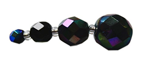 Glasschliffperlen 6mm - 50 Stück - ca. 50 Farben zur Auswahl (schwarz AB) von Farbenspiel Schmuckzubehör