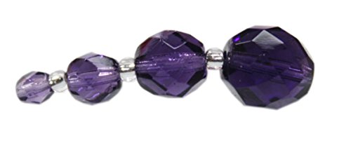 Glasschliffperlen 6mm - 50 Stück - ca. 50 Farben zur Auswahl (violett) von Farbenspiel Schmuckzubehör