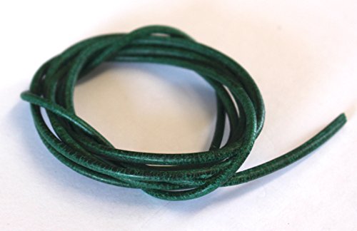 Lederband 2mm • 1m 5 Stück • 20 Farben zur Auswahl (dunkelgrün) von Farbenspiel Schmuckzubehör