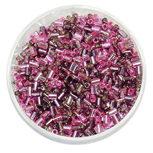 Rocailles Stifte 2.0mm • Glasperlen Mischungen 15 Gramm - 2.0 mm - 6 Farben zur Auswahl (rosa violett Mix) von Farbenspiel Schmuckzubehör