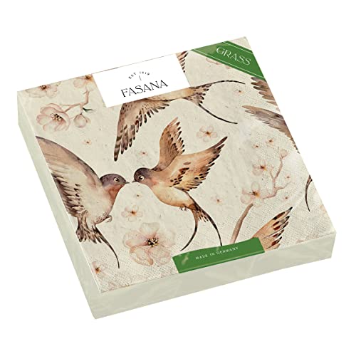 20 kleine Cocktail-Servietten aus nachhaltiger Produktion Vögel fliegen gemeinsam | Tiere | Frühling | Sommer | Tischdeko | Decoupage | Serviettentechnik 24x24cm von Fasana