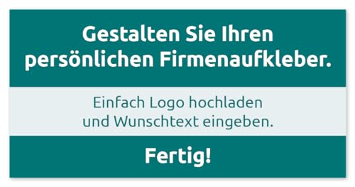 Firmen-Aufkleber mit Logo & Wunschtext selbst gestalten, 112 Stück, PVC-Folie, selbstklebend, wetterfest - Logo-Etiketten mit Firmeneindruck (Rechteckig Querformat 4,5 x 9 cm) von Fast-Label