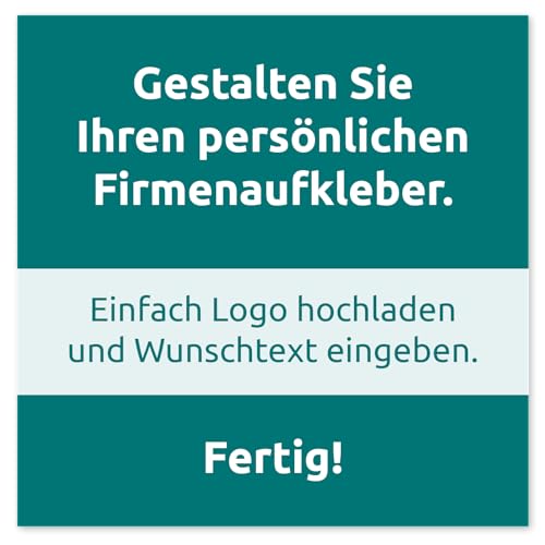 Firmen-Aufkleber mit Logo & Wunschtext selbst gestalten, 120 Stück, PVC-Folie, selbstklebend, wetterfest - Logo-Etiketten mit Firmeneindruck (Quadratisch 5 cm) von Fast-Label