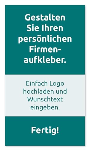 Firmen-Aufkleber mit Logo & Wunschtext selbst gestalten, 128 Stück, PVC-Folie, selbstklebend, wetterfest - Logo-Etiketten mit Firmeneindruck (Rechteckig Hochformat 7 x 4 cm) von Fast-Label