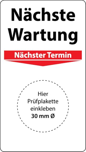 Grundplakette Nächste Wartung, 100 Stück, 70 x 40 mm, Vinylfolie, selbstklebend, Grundetikett für Prüfplaketten von Fast-Label