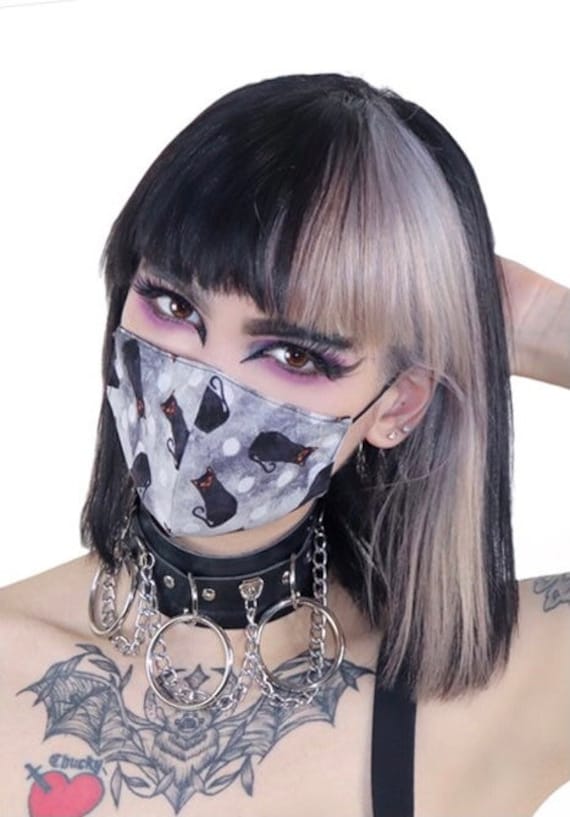 Schwarze Katzenmaske Mit Nasenbrücke von FatalEnvyApparel