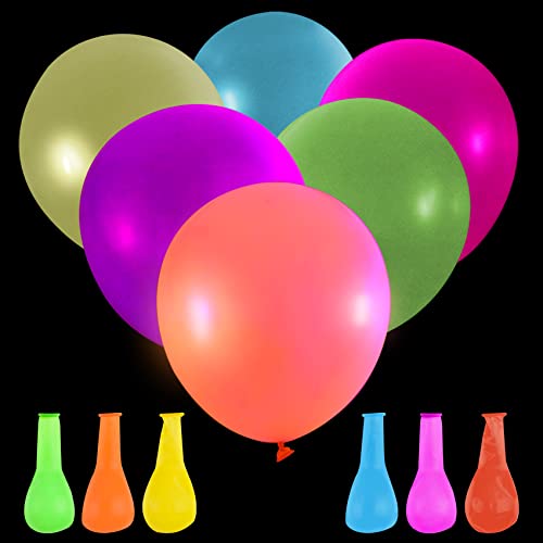 Neon-Luftballons, leuchtet im Dunkeln, Schwarzlicht, Neon-Party-Dekorationen, Latex-Ballon, einfarbige Ballons für Geburtstag, Hochzeit, Bogen-Motto-Party-Zubehör, 36 Stück von Faumsut