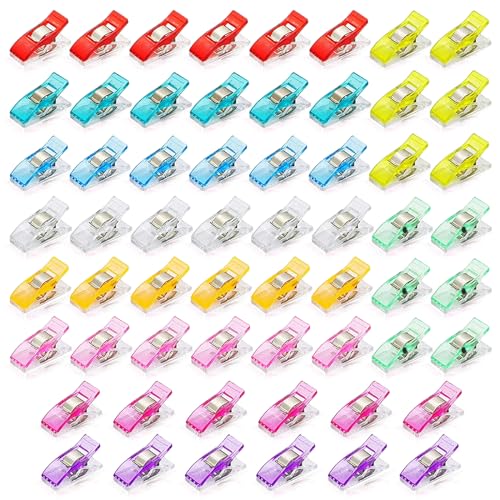 60 Stück Klammer Nähen Zubehöre Nähzubehör Stoffklammern 9 Farben für, Quilting Clips, Häkeln, (60 Mischung) von Favson