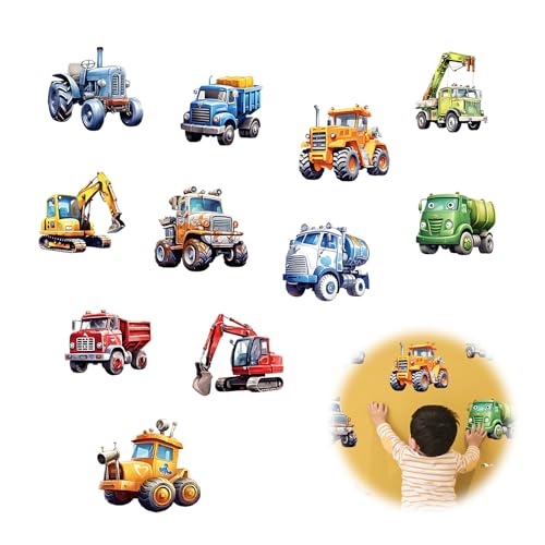 Wandsticker Bagger Fahrzeuge Set,Wandtattoo für das Kinderzimmer,Wandtattoo Schlafzimmer,wandtattoo traktor,Wandsticker mit Baumaschinen, Wandaufkleber Junge Babyzimmer Wanddeko,sticker fahrzeuge von Favson