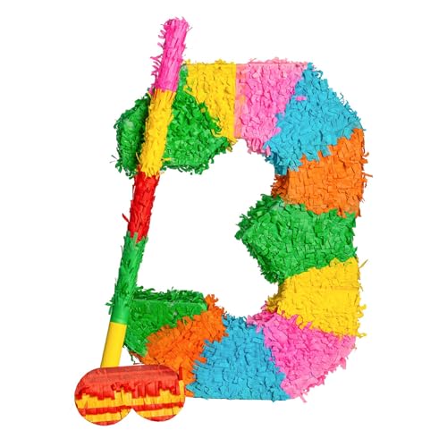 Fax Potato Nummer 3 Pinata-, Stock- und Augenbinde-Set aus Pappe – Füllen Sie Ihre eigene große Party-Accessoire-Dekoration für Kinder – B 35 cm x T 7,5 cm x H 50 cm von Fax Potato