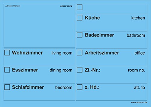 20x Umzugsetiketten Nr.2, 148x105 - A6, Beschriftung mit Etiketten vom Umzugskarton für den Umzug, Umzugetiketten, Blau von Faxland