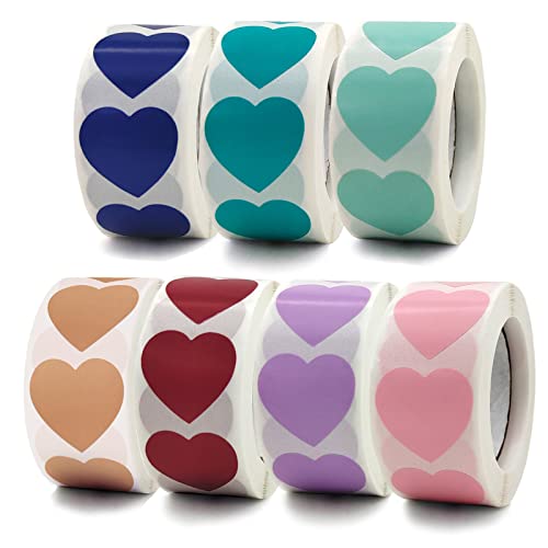 3500 Stück Herz Aufkleber Selbstklebende, Selbstklebende Geschenkaufkleber, Exquisite Herz Klebeetiketten, für Geschenktüten, Umschläge, Bäckerei-Geschenktüten, 500 Stk/Rolle, 7 Farben 3500 Stück Herz Aufkleber Selbstklebende, Selbstklebende Geschenkaufkleber, Exquisite Herz Klebeetiketten, für Geschenktüten, Umschläge, Bäckerei-Geschenktüten, 500 Stk/Rolle, 7 Farben von Fayemint