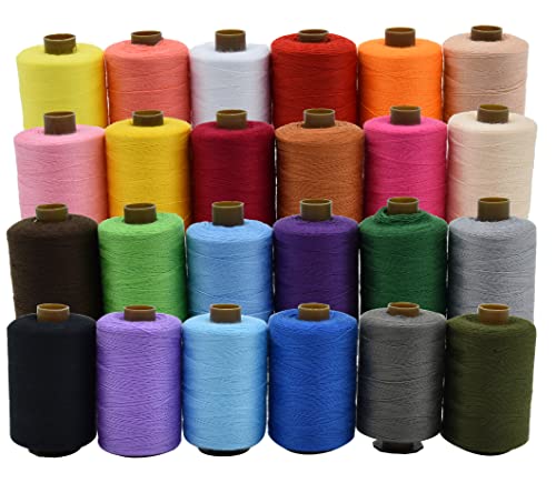 24 Farben Polyester-Nähgarn, Nähmaschinengarn für Handnähen, Quilten und Maschinennähen, Set mit 914 m pro Spule von Fayvosiue
