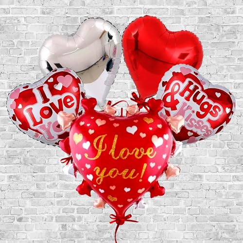 Big Valentines Day Balloons Set - 24 Zoll I love you Herz Ballons Valentines Ballons für Valentinstag Dekorationen Herzballons I Love You Ballons Valentines Dekorationen Jubiläum Dekor von FazBh