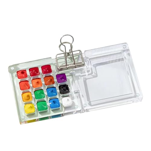 Fazvncv Künstler-Reise-Aquarell-Malerei-Set mit Clip, tragbar, magnetisch, 8 Farben, 15 Farben von Fazvncv