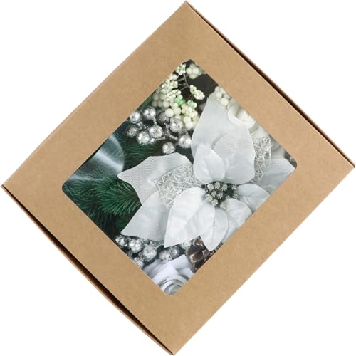 Fazvncv Seidenblumen-Weihnachtsschmuck-Box, saisonale Dekoration, Box mit Seidenblume zum Erstellen von Weihnachtsdekorationen von Fazvncv