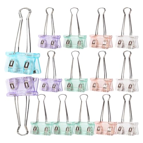 Bunte Binder-Clips, Mehrzweck-Büroklammern, niedliche Binder-Clips, verschleißfeste Papierklemmen, Binder-Clip-Set, Papierklemmen für Studenten, Büro-Binder-Clips von Fbinys