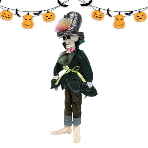 Fbinys Gruselige Puppe, gruselige Puppe - Dekorative Geisterfigur Halloween Skelettpuppe - Halloween Stoffpuppe Spielzeug Gothic Ornamente für House Studio Home Halloween Party von Fbinys