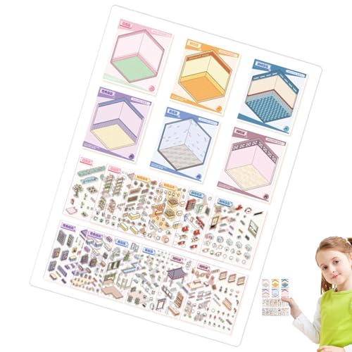 Unique Scrapbooking Stickers, Miniature Sticker Pack, Decorative Simulation Stickers, House Scene Stickers, Door Visual Decals, Simulation Stickers for Scrapbooking, Miniature Scene Decals von Fbinys