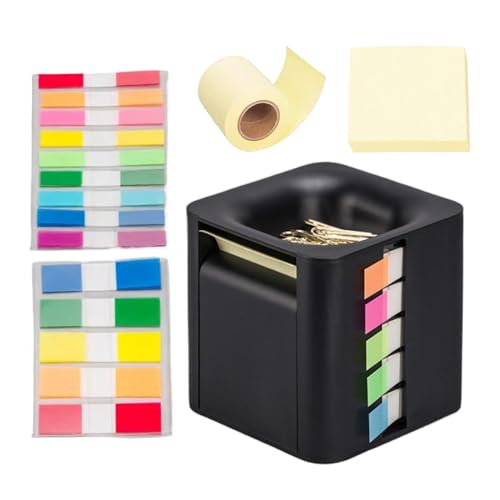 Würfelförmiger Haftnotizhalter, 4-in-1 Memo-Organizer, Pop-Up-Notizspender, bunte Index-Aufkleber, Papier-Notizblock-Organizer, Schreibtisch-Memo-Halter, Haftnotiz-Aufbewahrungsbox, praktischer von Fbinys