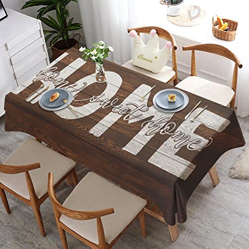 Orlco Art Home Sweet Home Braun Holz Hintergrund Tischdecke Zuhause Elegant Rechteckig Verdickt Abwaschbar Tischdecke Rustikal Braun Holz Home Anti-Müdigkeit Küchentisch Abdeckung 138x180cm von Fchen art