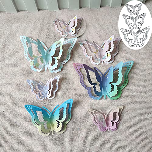 3D-Metall-Stanzformen, Schmetterling, Frühlingsblumen, Schmetterling, Rahmen, Stanzformen, Schablonen, DIY, Scrapbooking, dekorative Prägung, Papier, Scrapbooking, Kartenherstellung, 3 Stück von Fclily@JJ