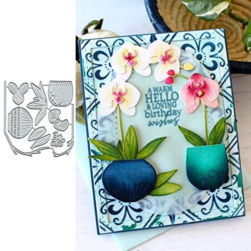 Blühende Orchidee Metall Stanzformen, Frohe Weihnachten Hochzeit Blumen Stanzformen Schablonen für DIY Scrapbooking dekorative Prägung Papier Scrapbooking Kartenherstellung von Fclily@JJ